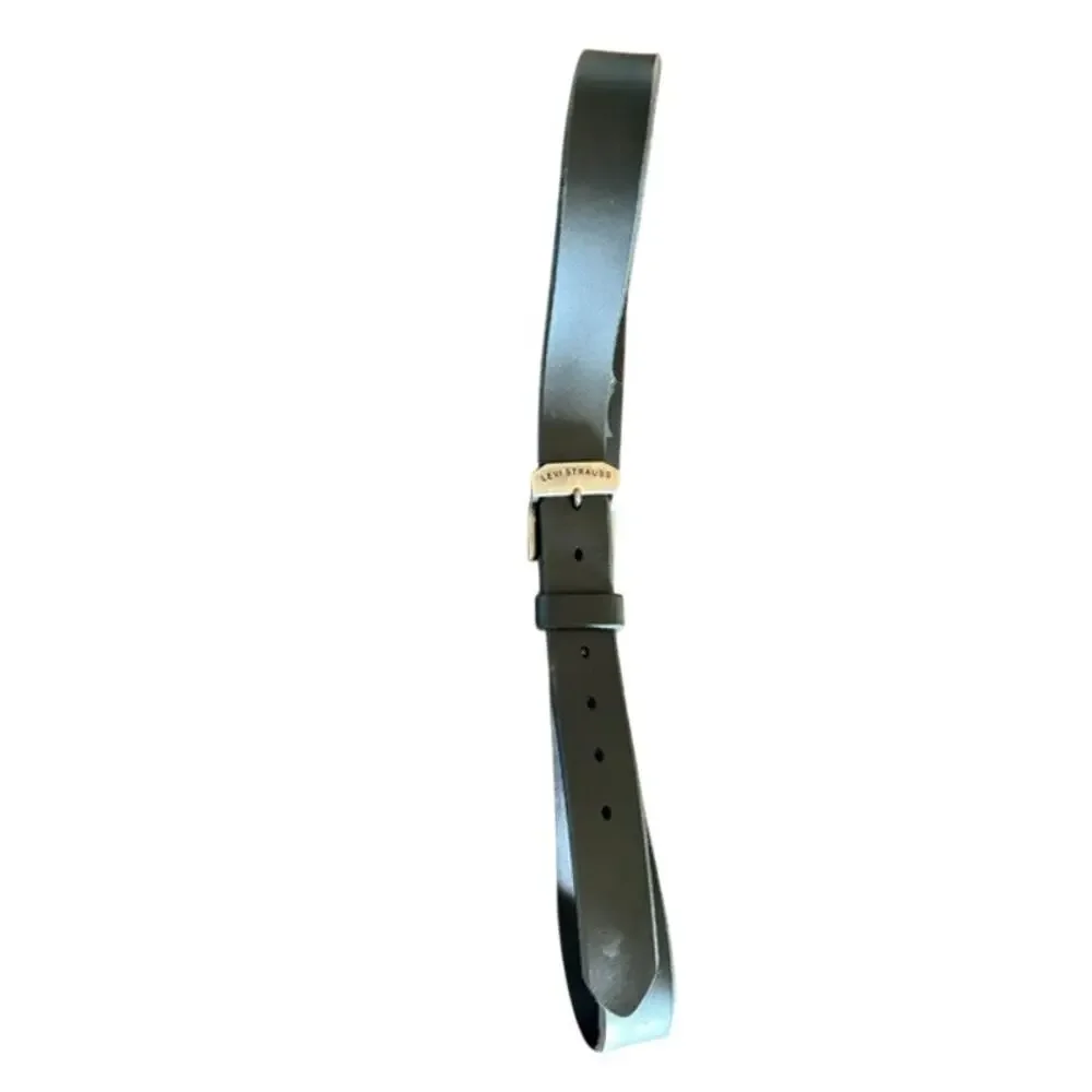 Levi’s Men’s Black Leather Belt XL 42-44 Logo Buckle Made in Guatemala